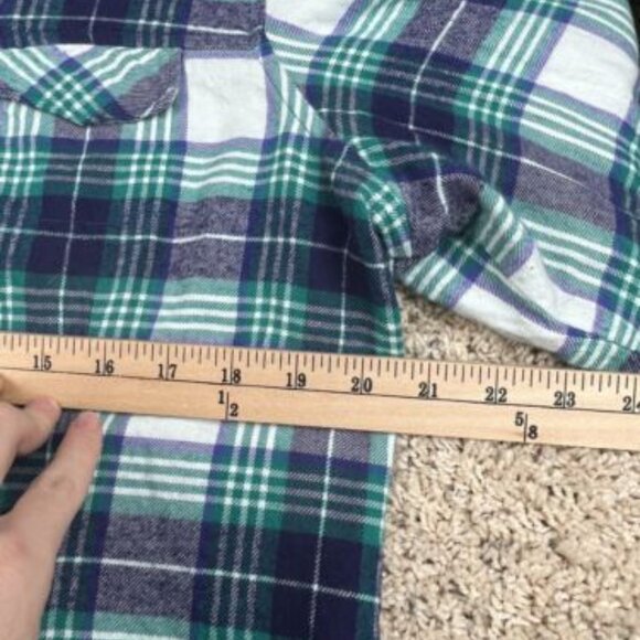 Columbia Women's Button Up Flannel Size Large Green Plaid Flannel Outdoors - Picture 5 of 6